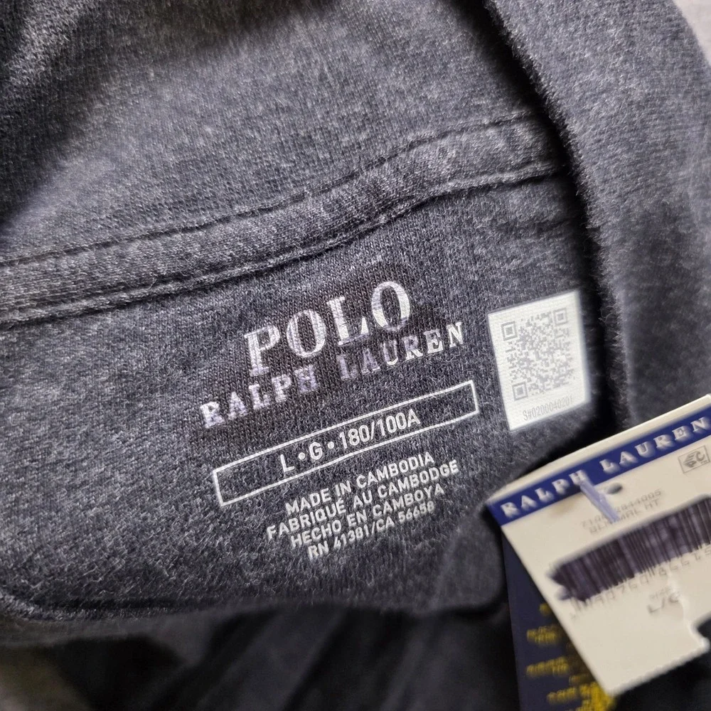 Polo Ralph Lauren Luxury Jersey Baseball Jacket Mens‎ L Full Zip Gray Heather